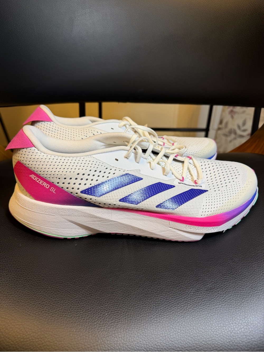 Size 10 - Adidas Adizero SL White Lucid Blue Fuchsia